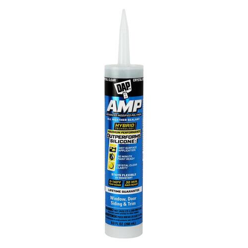 All Weather Sealant, AMP Advanced Modified Polymer, Crystal Clear, Window, Door and Siding, 9 oz.