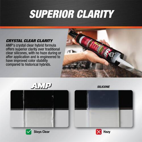 All Weather Sealant, AMP Advanced Modified Polymer, Crystal Clear, Window, Door and Siding, 9 oz.