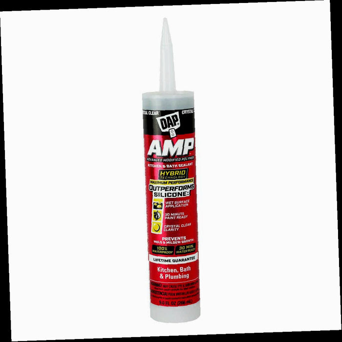 Kitchen and Bathroom Sealant, AMP Advanced Modified Polymer, Crystal Clear, 9 oz.