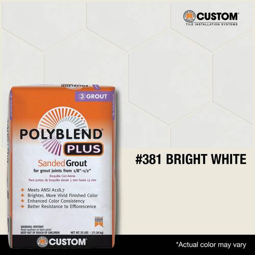 Bright White Sanded Grout - 25 lb (#381)