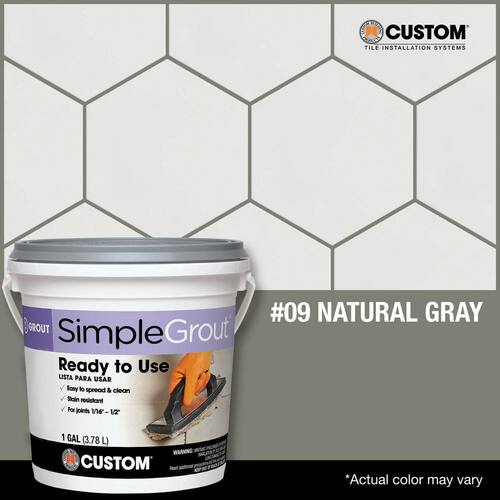 Natural Gray Pre-Mixed Grout - 1 gal (#09)