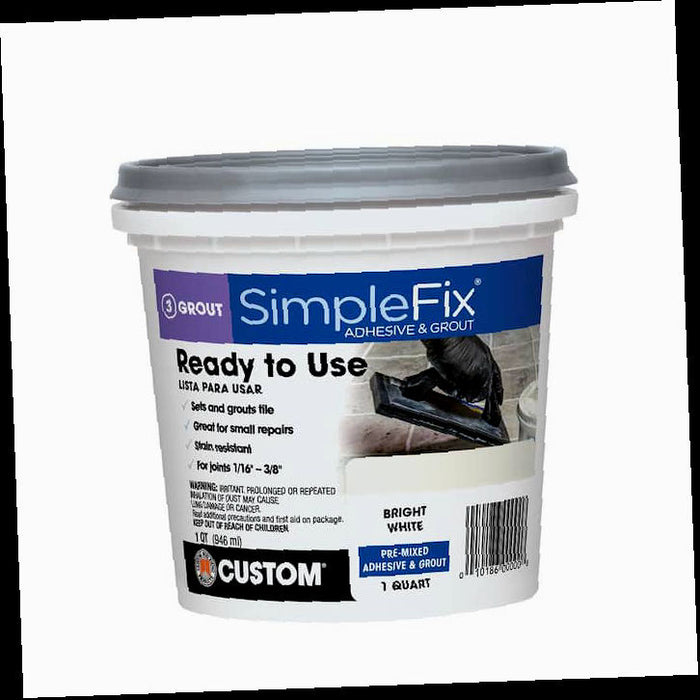 White Pre-Mixed Adhesive and Grout - 1 qt