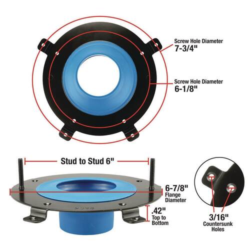 Toilet Flange Repair Stainless Steel with HydroSeat Technology.