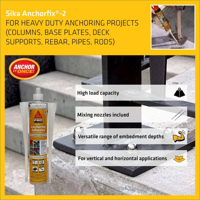 Fast Curing Anchoring Adhesive 10.1 oz. Heavy Duty Grey Sika 9