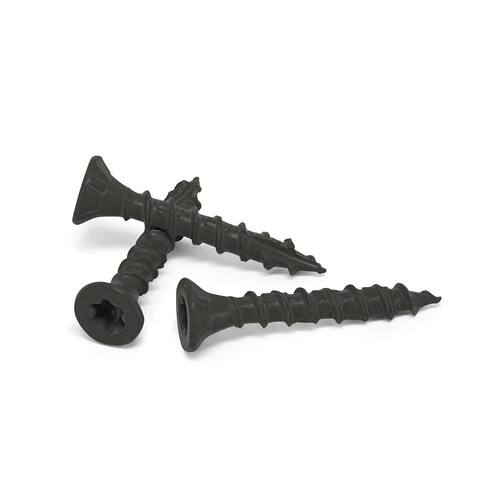 Black Exterior Self-Starting Star Drive Flat Head Deck Screw, #8 1-5/8 in., 1 lb.-Box, 124-Piece