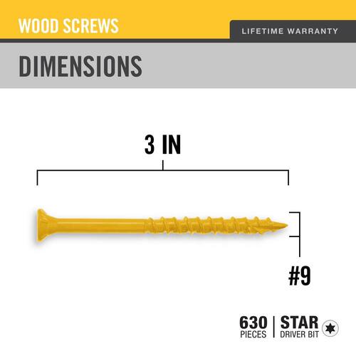 Star Flat-Head Wood Deck Screw, #9 x 3 in., 5 lbs.-Box, 365-Piece