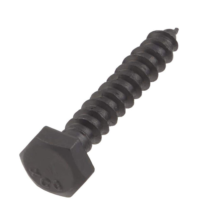 Lag Bolt 1/4 in. x 1-1/2 in. Hex Head Black Exterior (25-Pack) 2