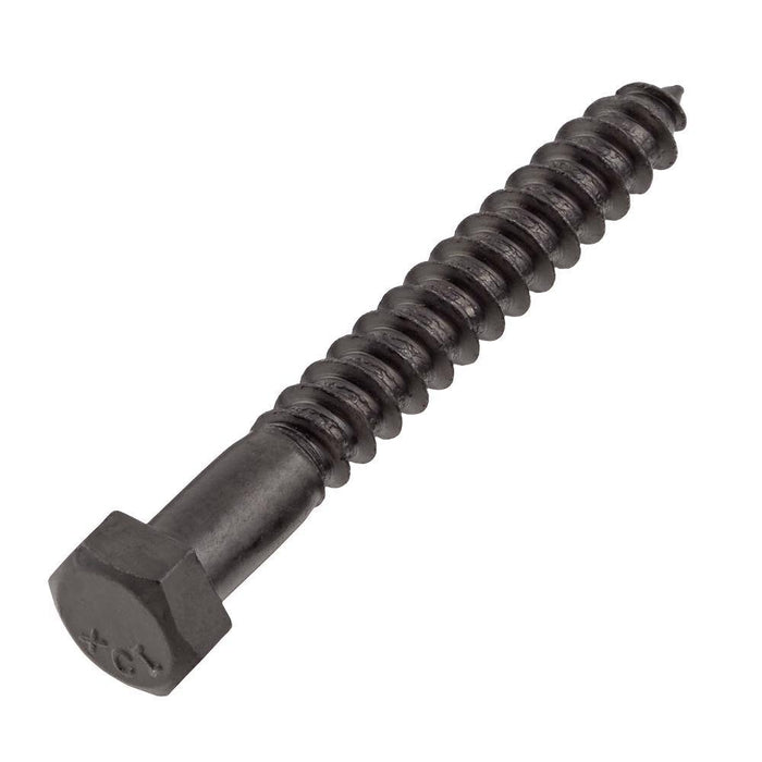Lag Bolt 3/8 in. x 3 in. Hex Head Black Exterior (15-Pack) 2