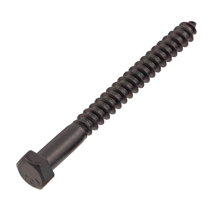 Lag Bolt 3/8 in. x 4 in. Hex Head Black Exterior (15-Pack) 2