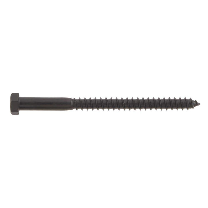 Lag Bolt 3/8 in. x 5 in. Hex Head Black Exterior (25-Pack) 3