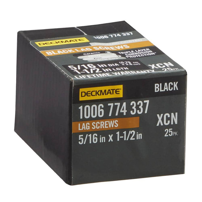 Lag Bolt 5/16 in. x 1-1/2 in. Hex Head Black Exterior (25-Pack)