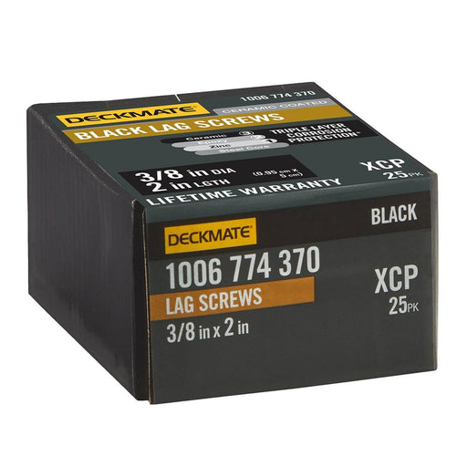 Lag Bolt 3/8 in. x 2 in. Hex Head Black Exterior (25-Pack)