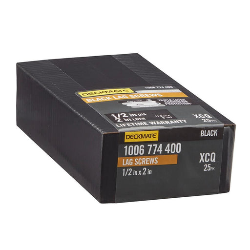 Lag Bolt 1/2 in. x 2 in. Hex Head Black Exterior (25-Pack)