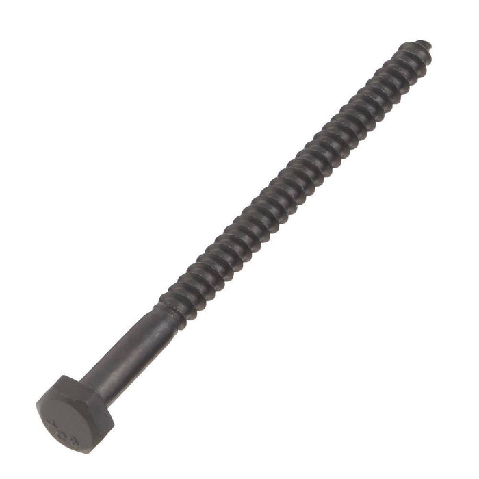 Lag Bolt 1/4 in. x 4 in. Hex Head Black Exterior (15-Pack) 2