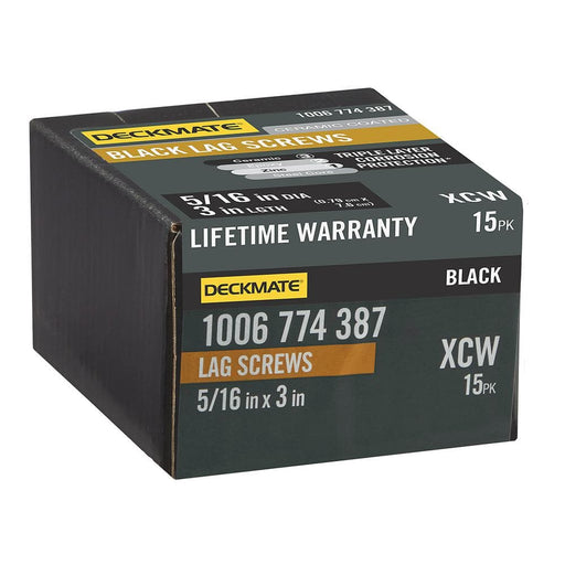 Lag Bolt 5/16 in. x 3 in. Hex Head Black Exterior (15-Pack)