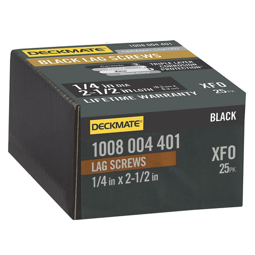 Lag Bolt 1/4 in. x 2-1/2 in. Hex Head Black Exterior (25-Pack)