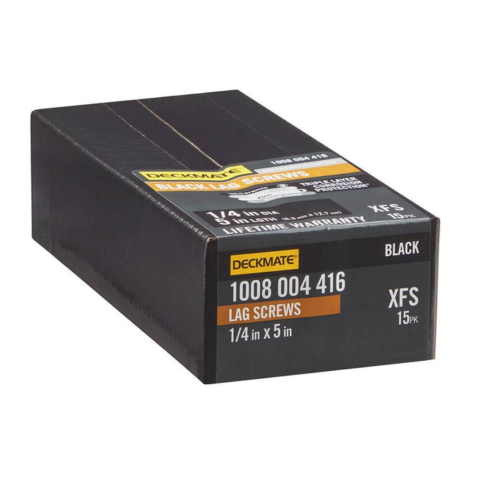 Lag Bolt 1/4 in. x 5 in. Hex Head Black Exterior (15-Pack)