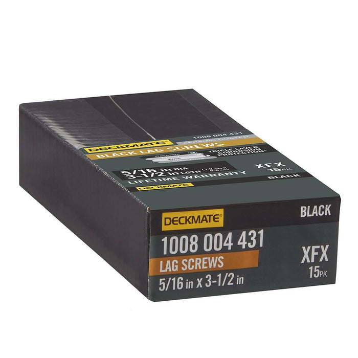 Lag Bolt 5/16 in. x 3-1/2 in. Hex Head Black Exterior (15-Pack)
