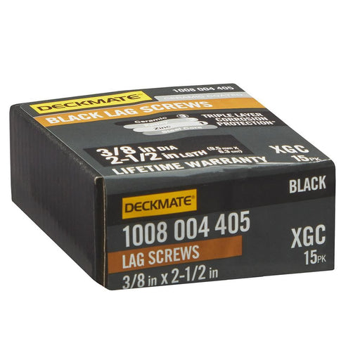 Lag Bolt 3/8 in. x 2-1/2 in. Hex Head Black Exterior (15-Pack)