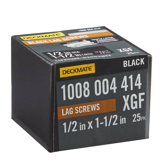 Lag Bolt 1/2 in. x 1-1/2 in. Hex Head Black Exterior (25-Pack)