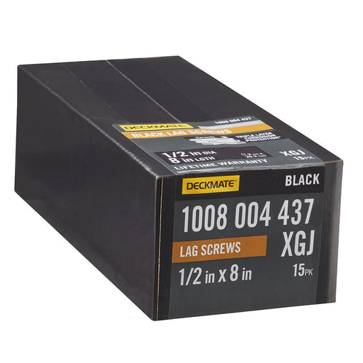 Lag Bolt 1/2 in. x 8 in. Hex Head Black Exterior (15-Pack)