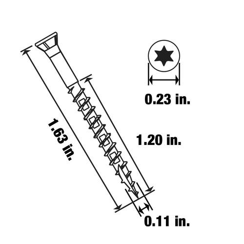 Wood Screw #7 x 1-5/8 in. Trim Head Torx Zinc Plated (180-Pack)