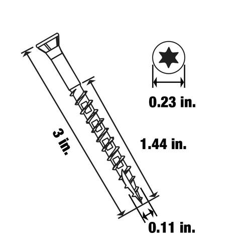 Wood Screw #7 x 3  in. Trim Head Torx Zinc Plated (470-Pack)