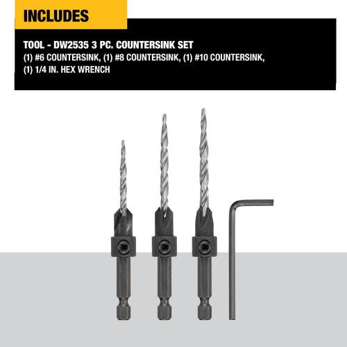 Steel Countersink Drill Bit Set (3-Piece)