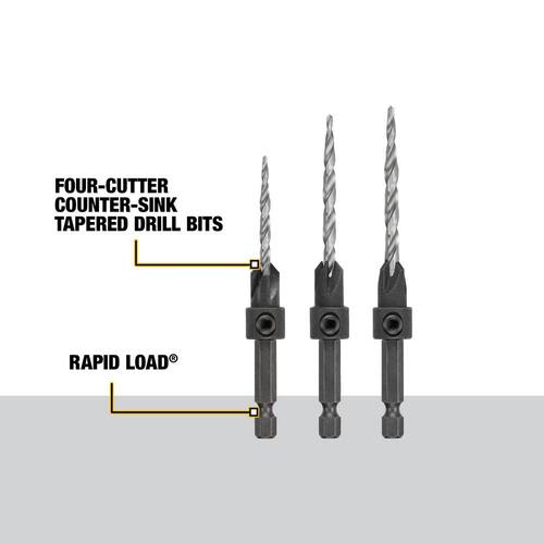 Steel Countersink Drill Bit Set (3-Piece)