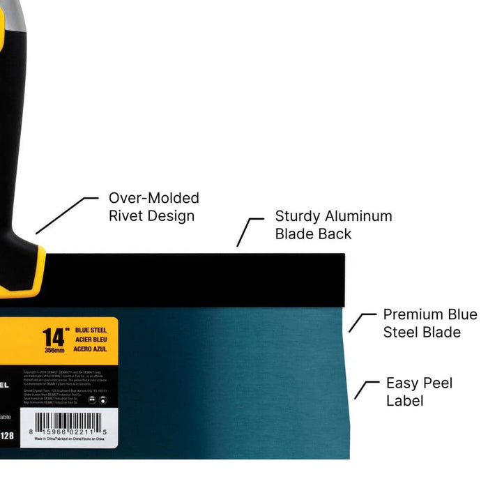 Taping Knife 14 in. Blue Steel with Soft Grip Handle 2