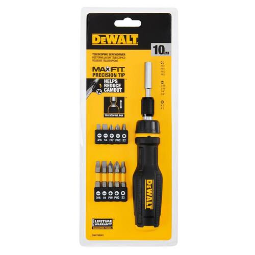 Telescoping Ratcheting Multi-Bit Screwdriver Set (10-Piece), Max Fit