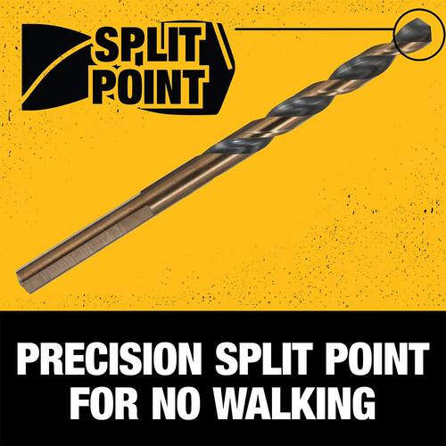 Black and Gold Split Point Twist Drill Bit, 1/2 in.