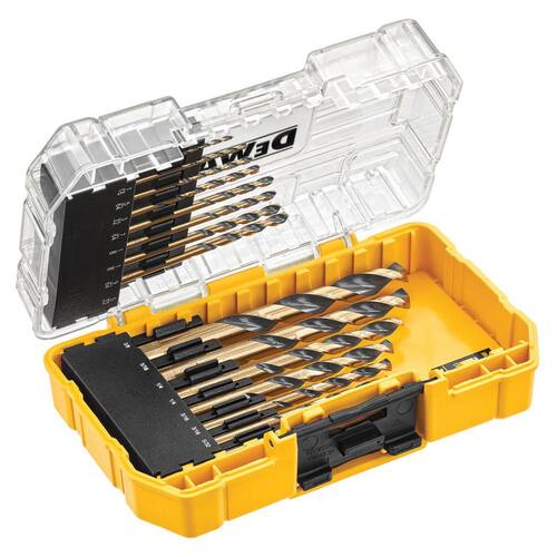 Black and Gold Twist Drill Bit Set (15-Piece)