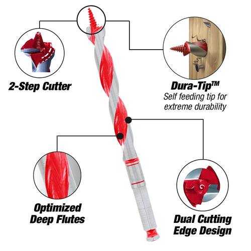 High Speed Steel Auger Drill Bit Set (3-Piece)