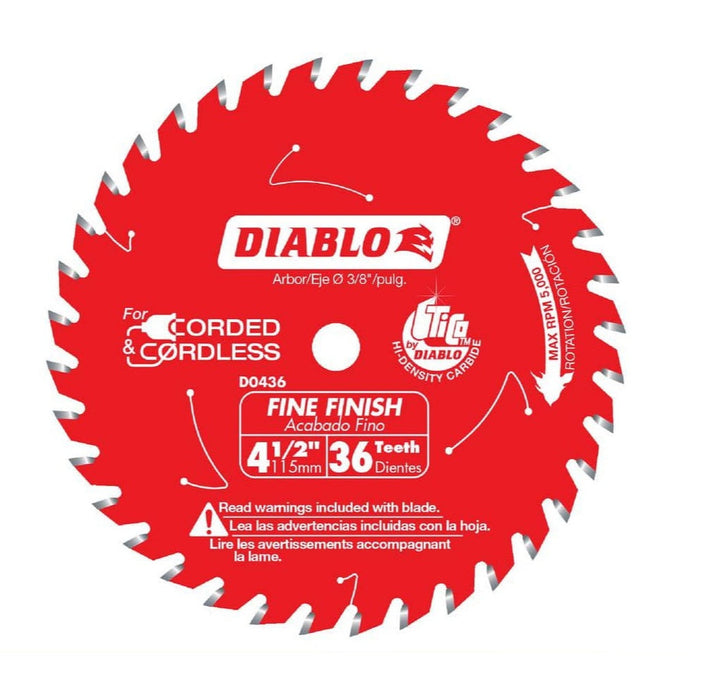 Saw Disc 4-1/2 in. x36-Teeth Wood Fine Finish
