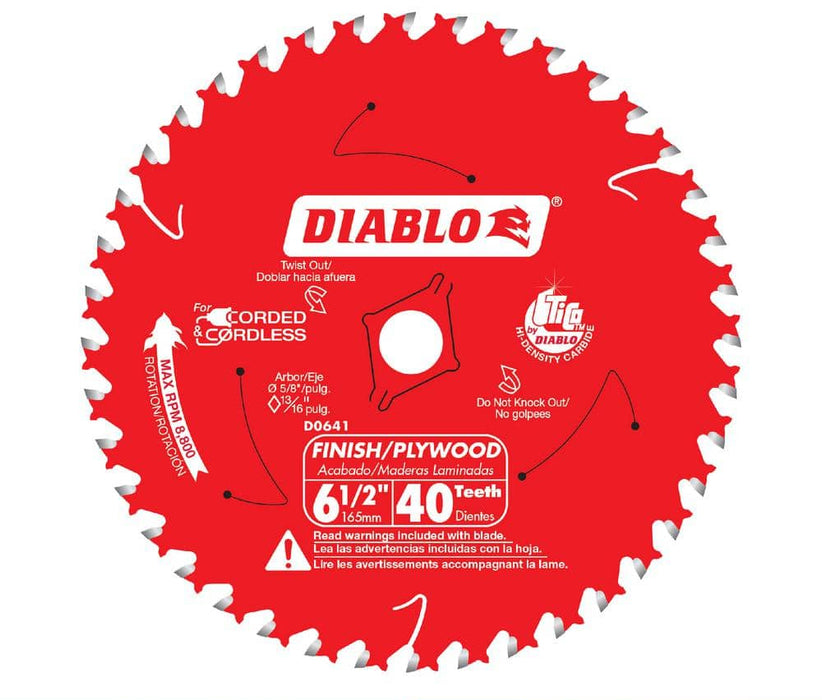 Saw Disc 6-1/2 in. x40-Teeth Wood and Nails Finish