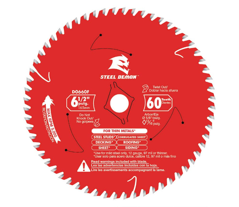 Saw Disc 6-1/2 in. x60-Teeth Thin Metal
