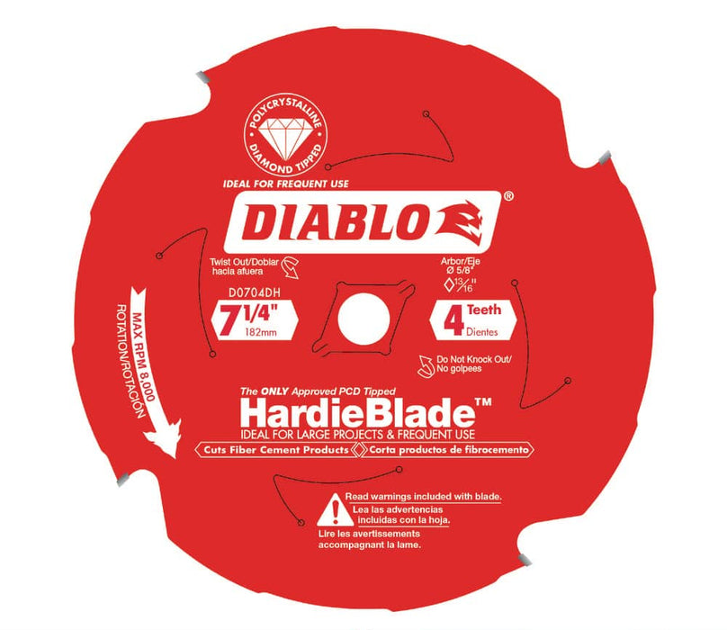 Saw Disc 7-1/4 in.  x4-Teeth Fiber Cement