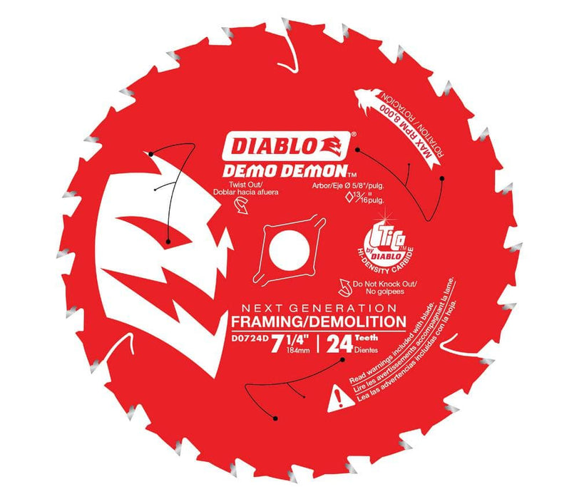 Saw Disc 7-1/4 in. 24-Teeth Wood and Nails Demolition