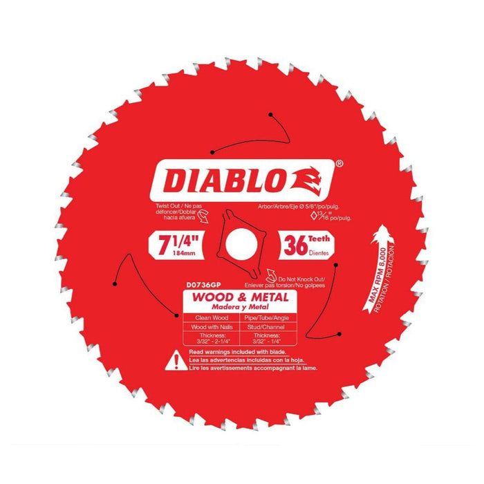 Saw Disc 7-1/4 in. x36-Teeth Multipurpose Carbide