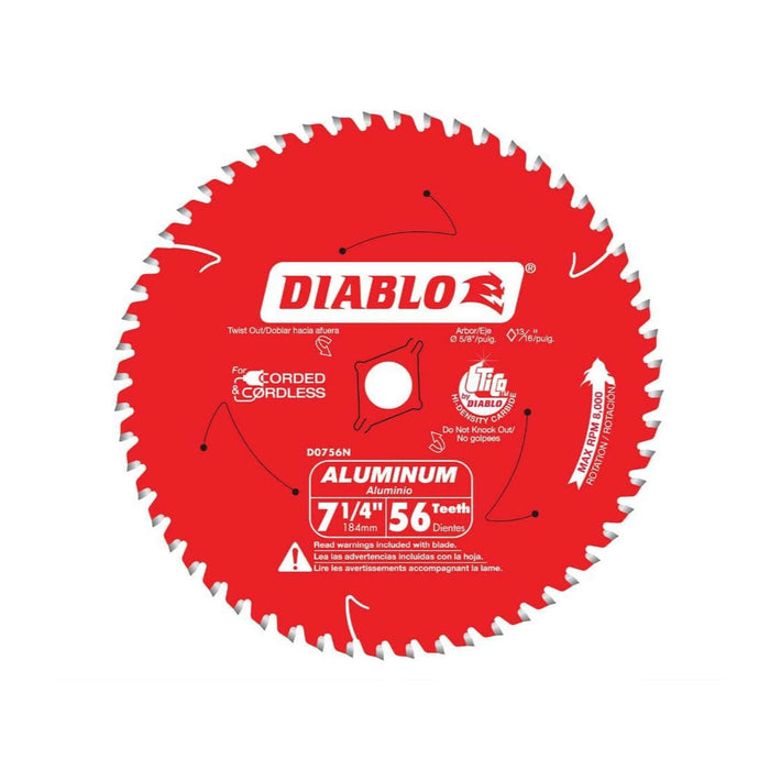 Saw Disc 7-1/4 in. x56-Teeth Aluminium and Plastic
