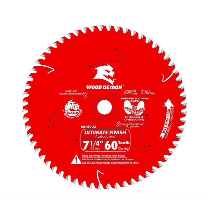 Saw Disc 7-1/4 in. x60-Teeth Wood Ultimate Finish Cabide