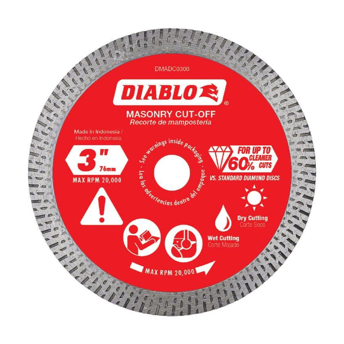 Cutting Disc 3 in. Masonry Continuous Turbo Rim Diamond