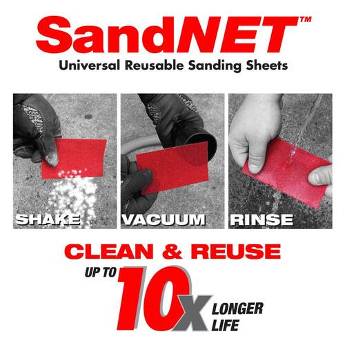 Sanding Sheets, SandNET, Reusable, 80-Grit, 2-3/4 in. x 5 in.