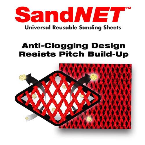 Sanding Sheets, SandNET, Reusable, 80-Grit, 2-3/4 in. x 5 in.