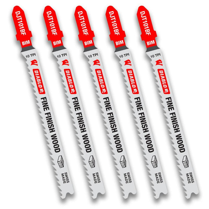 Saw Blade 4 in. 10 TPI Wood Fine Finish Jigsaw Bi-Metal (5-Pack)