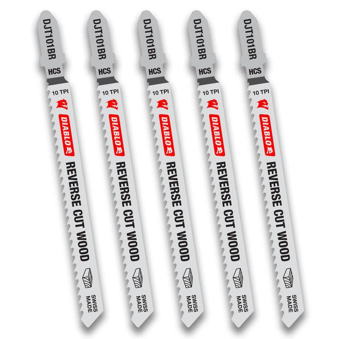 Saw Blade 4 in. 10 TPI Wood and Nails Reverse Cut Jigsaw (5-Pack)