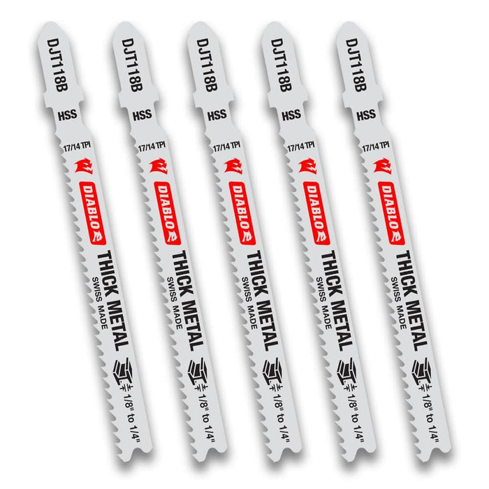 Saw Blade 3 in. 14 TPI Thick Metal Jigsaw (5-Pack)