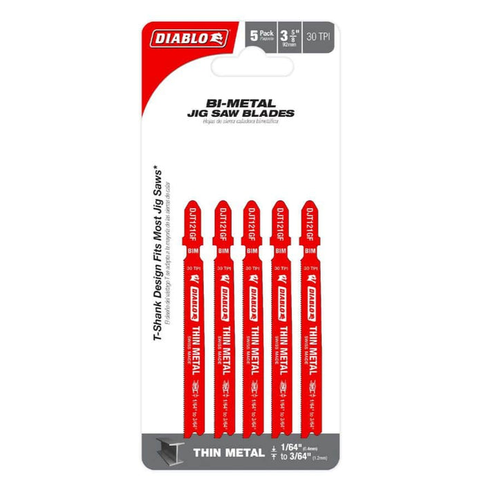 Saw Blade 3-5/8 in. 30 TPI Thin Metal Jigsaw (5-Pack)
