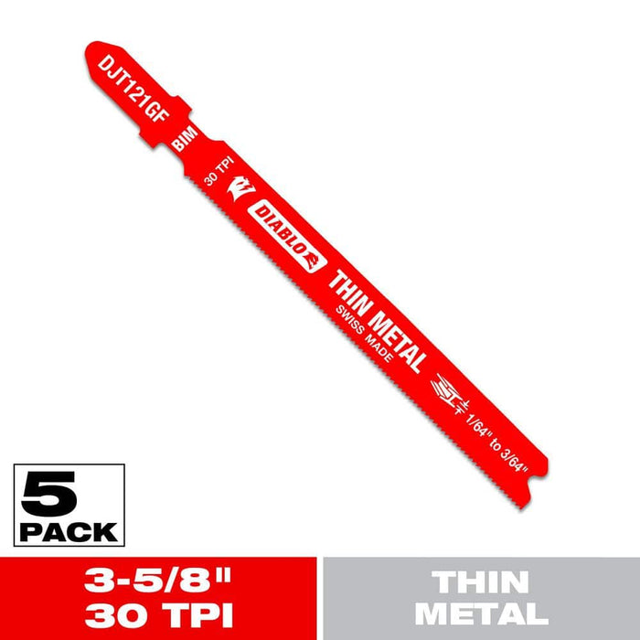 Saw Blade 3-5/8 in. 30 TPI Thin Metal Jigsaw (5-Pack)